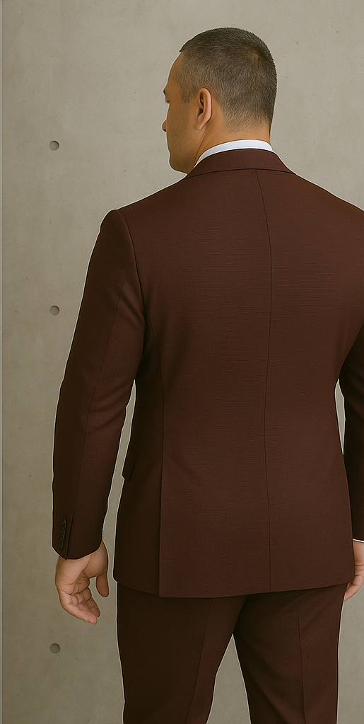 Wool Suit - Italian Made Business Suit by Statement Men's 2 Piece 100% Wool Double Breasted Suit - Micro Windowpane - 38R