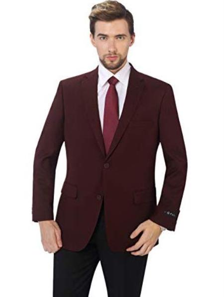 "Wholesale Mens Jackets - Wholesale Blazer - "Burgundy Two Button Blazer