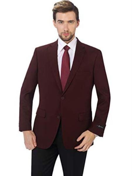 "Wholesale Mens Jackets - Wholesale Blazer - "Burgundy Two Button Blazer - 52 Long