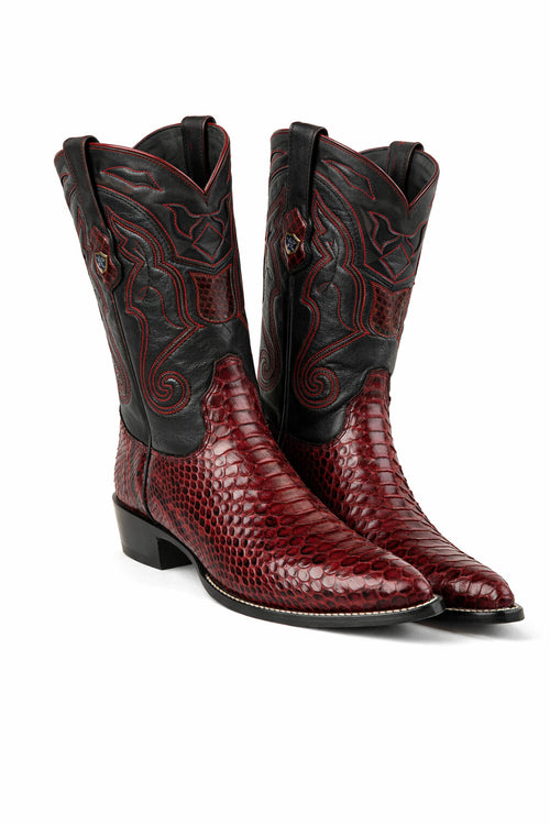 Men's Wild West Python Skin J Toe Boots 29957-New Designer Collection