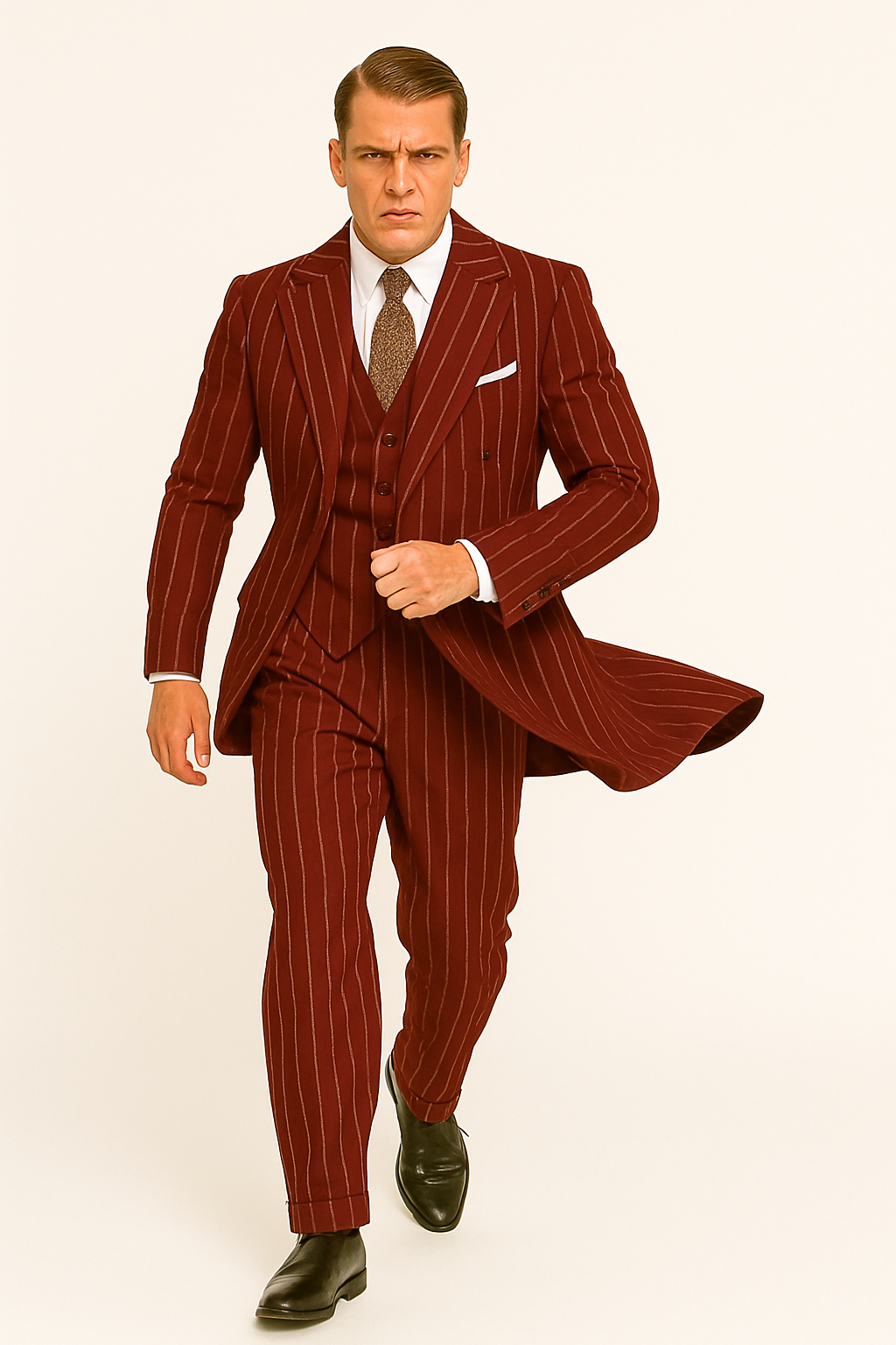 Burgundy Zoot Suit - 1920s Suit - Gangster Long Suit - 36 Short