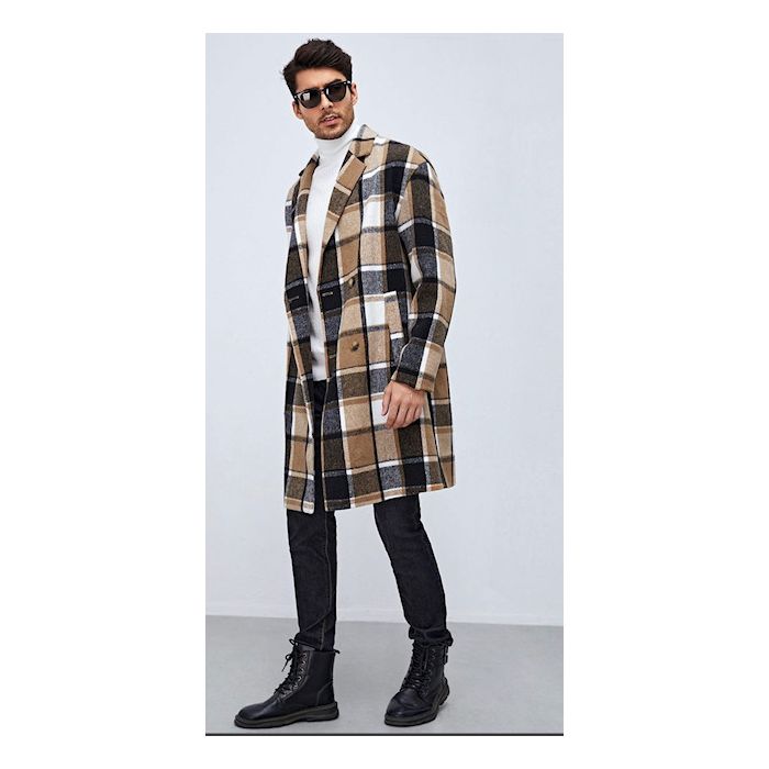 Men's Big And Tall  Overcoat Long Men's Dress Topcoat -  Winter coat  4XL 5XL 6XL Burgundy ~ Wine ~ Maroon main image 1
