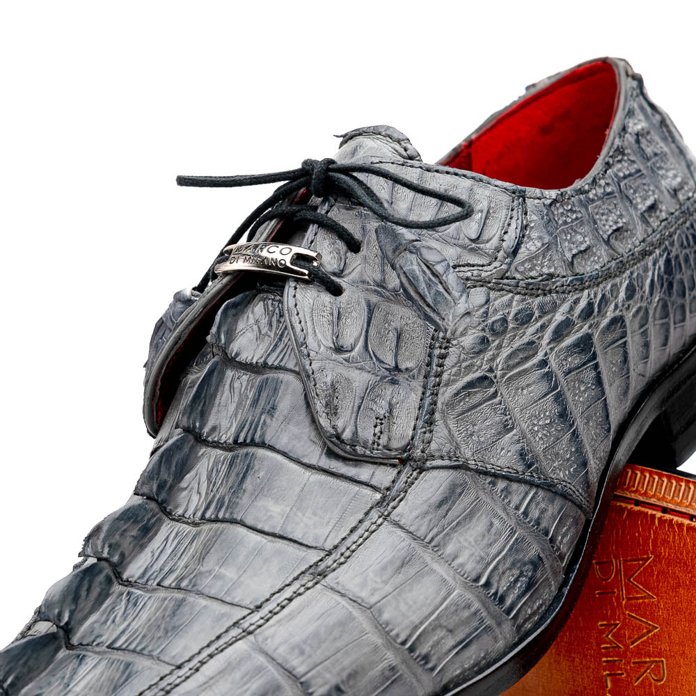 Marco Di Milano Cancun Gray Caiman Crocodile Derby - 9.5