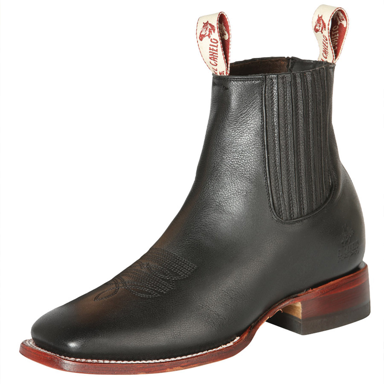 Black Square Toe Ankle Boots - Black