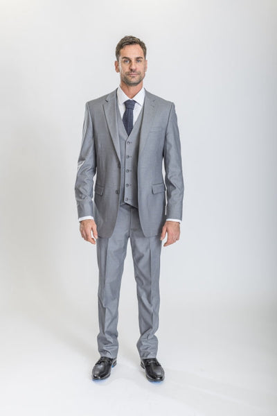 Caravelli Suit - Designer Caravelli Jacket and Pants in Color Solid Light Grey