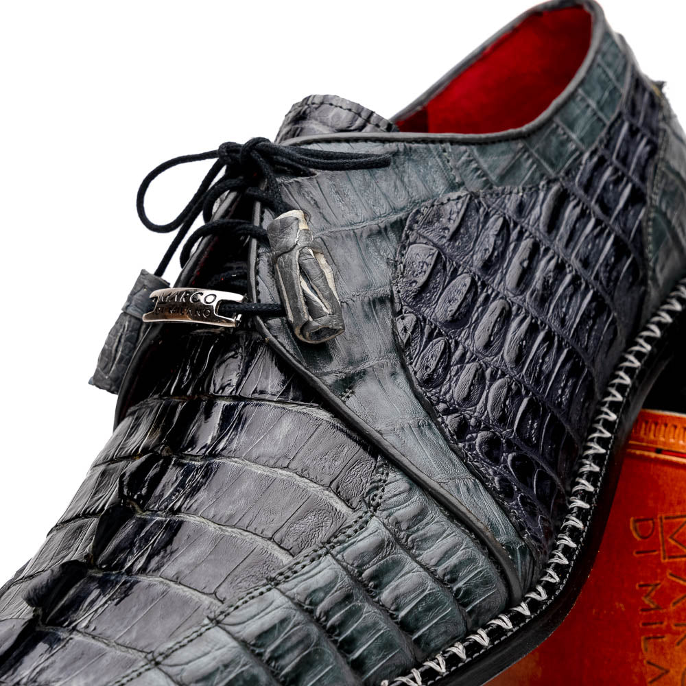 Marco Di Milano Caribe Gray Caiman Crocodile Derby Shoes - 9