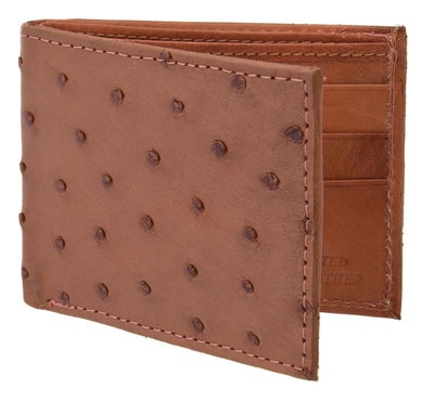 Cartera de Avestruz Original Color Cognac