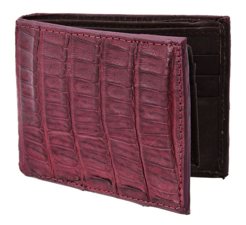Cartera de Cocodrilo Original Color Vino
