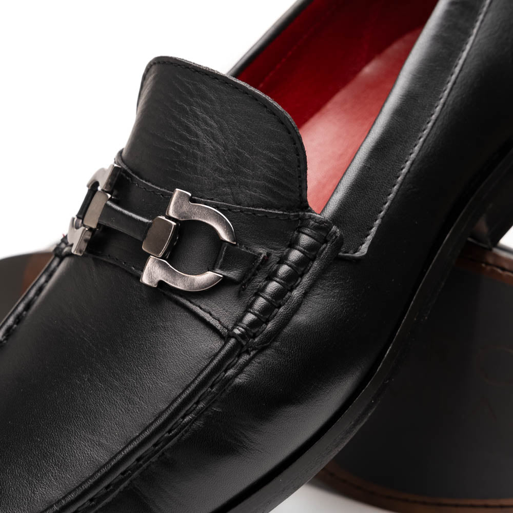 Marco Di Milano Cassarano Black Men's Calfskin Leather Loafers - 10