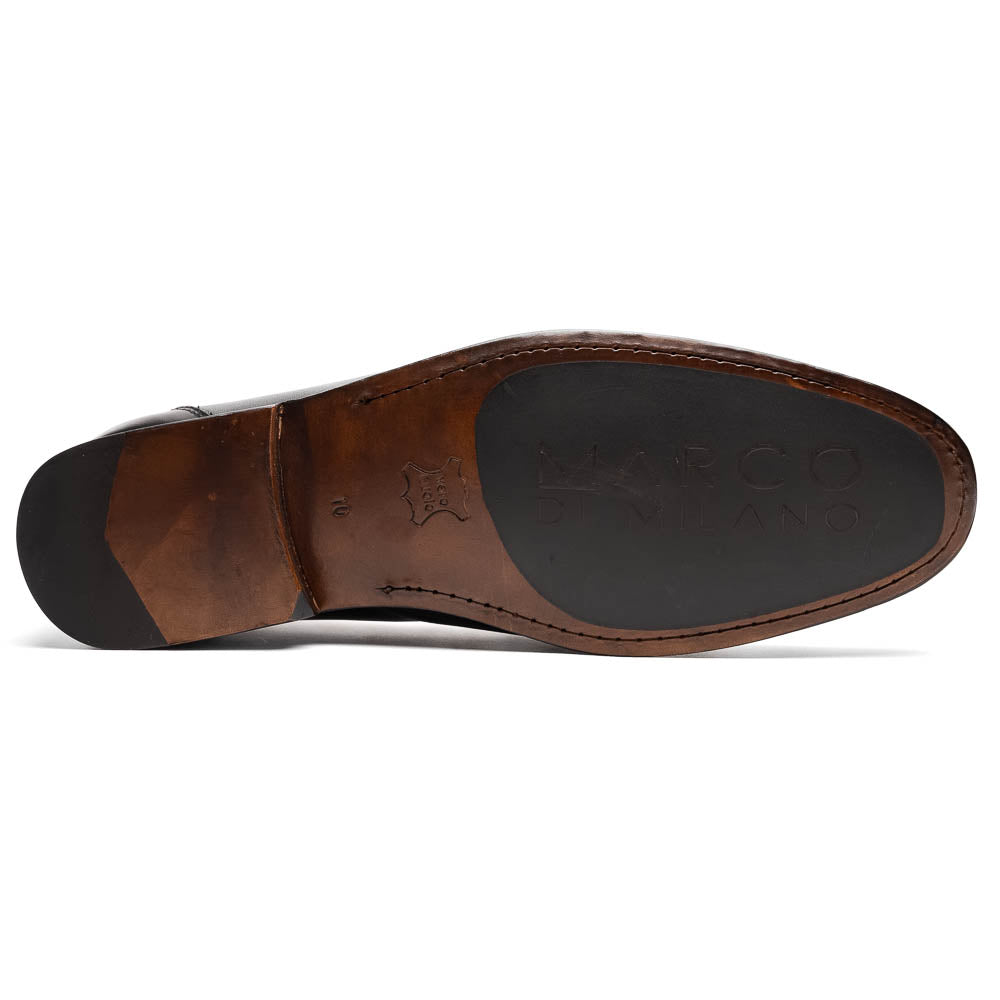Marco Di Milano Cassarano Black Men's Calfskin Leather Loafers - 10