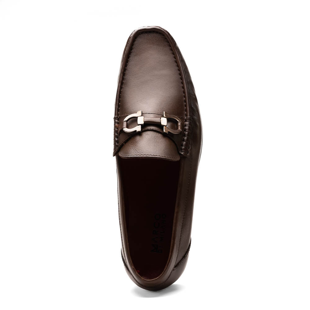 Marco Di Milano Cassarano Brown Men's Calfskin Leather Loafers - 10
