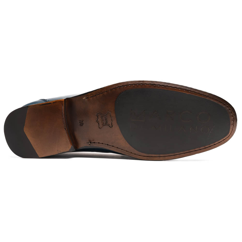 Marco Di Milano Cassarano Navy Men's Calfskin Leather Loafers - 10
