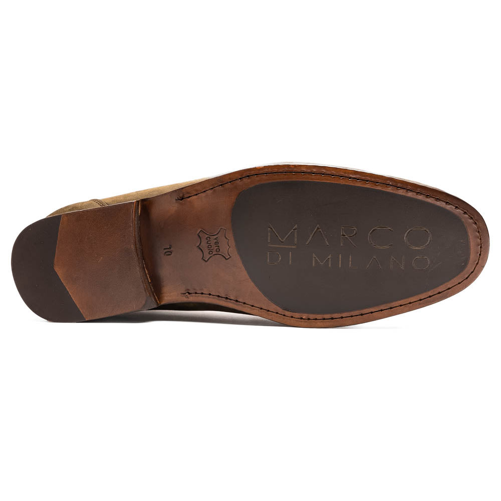 Marco Di Milano Cassarano Crazy Olive Men's Calfskin Leather Loafers - 10