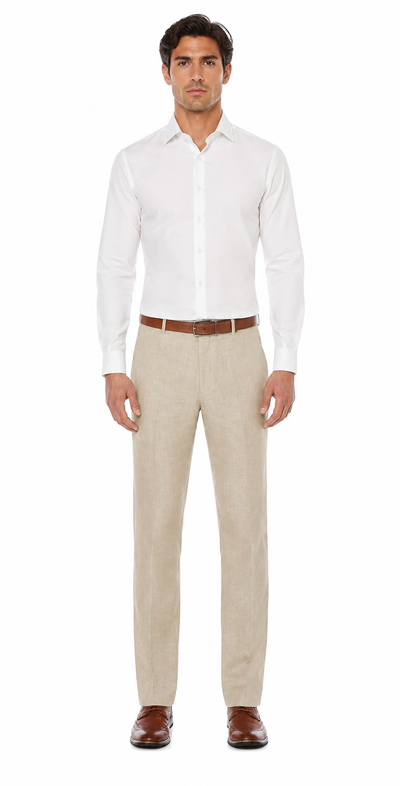 Casual Linen Suit Pants for Men – Breathable Beach Wedding Summer Trousers
