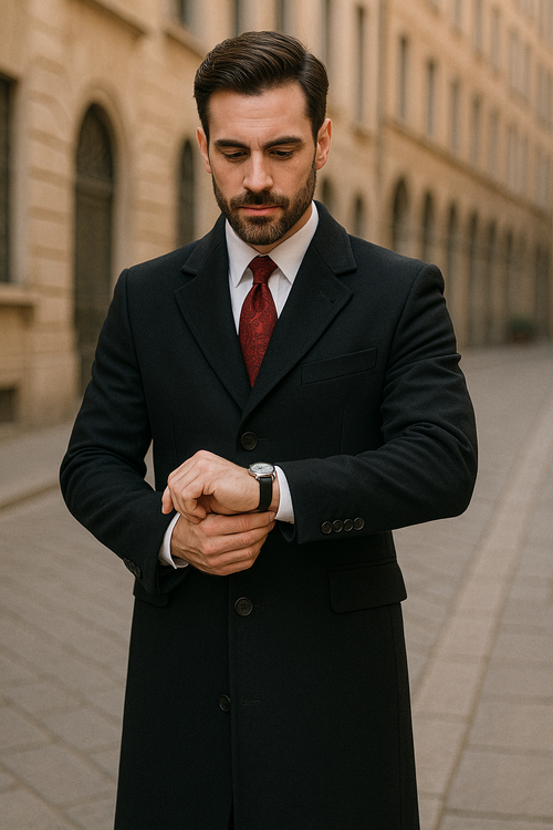 Chesterfield Wool & Cashmere Full Length Black