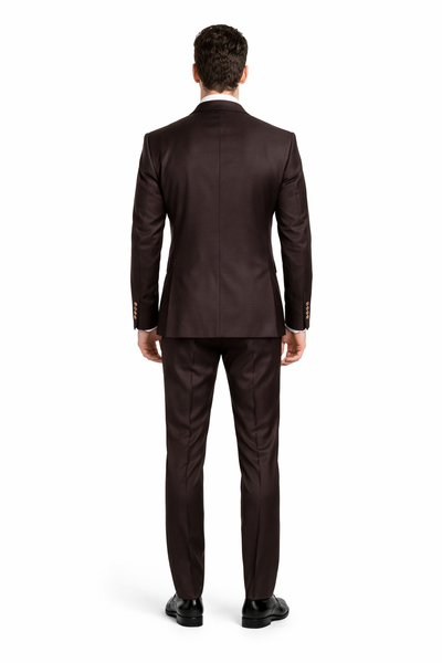 Chocolate Brown Slim Fit Suit Rossi Man Max 3-Piece Formal Set-New Designer Collection