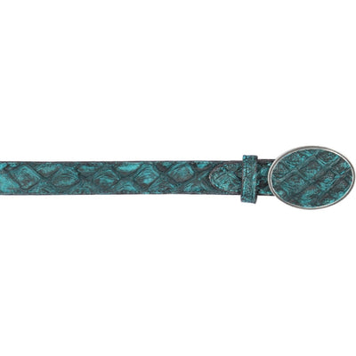 Cinto Vaquero de Pescado Pirarucu Original Turquesa
