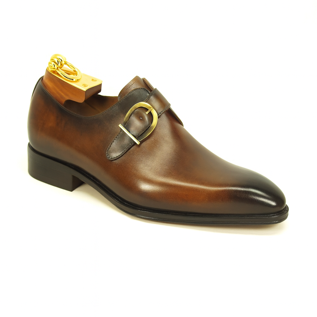 7 Mens Carrucci Classic Leather Fade Single D-Buckle Monk  display picture 1