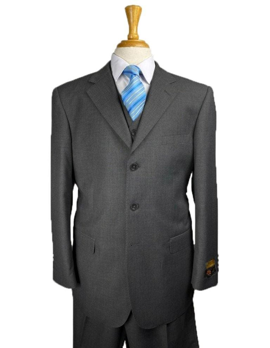 Classic Fit Suit - Pleated Pants - Athletic Fit Suits - Executive Cut Suit - 38 Short Jacket+32 Waist Adjust 28to34)(Height: 5 4 to5 7 )(Neck 15- 16.5)S-M)