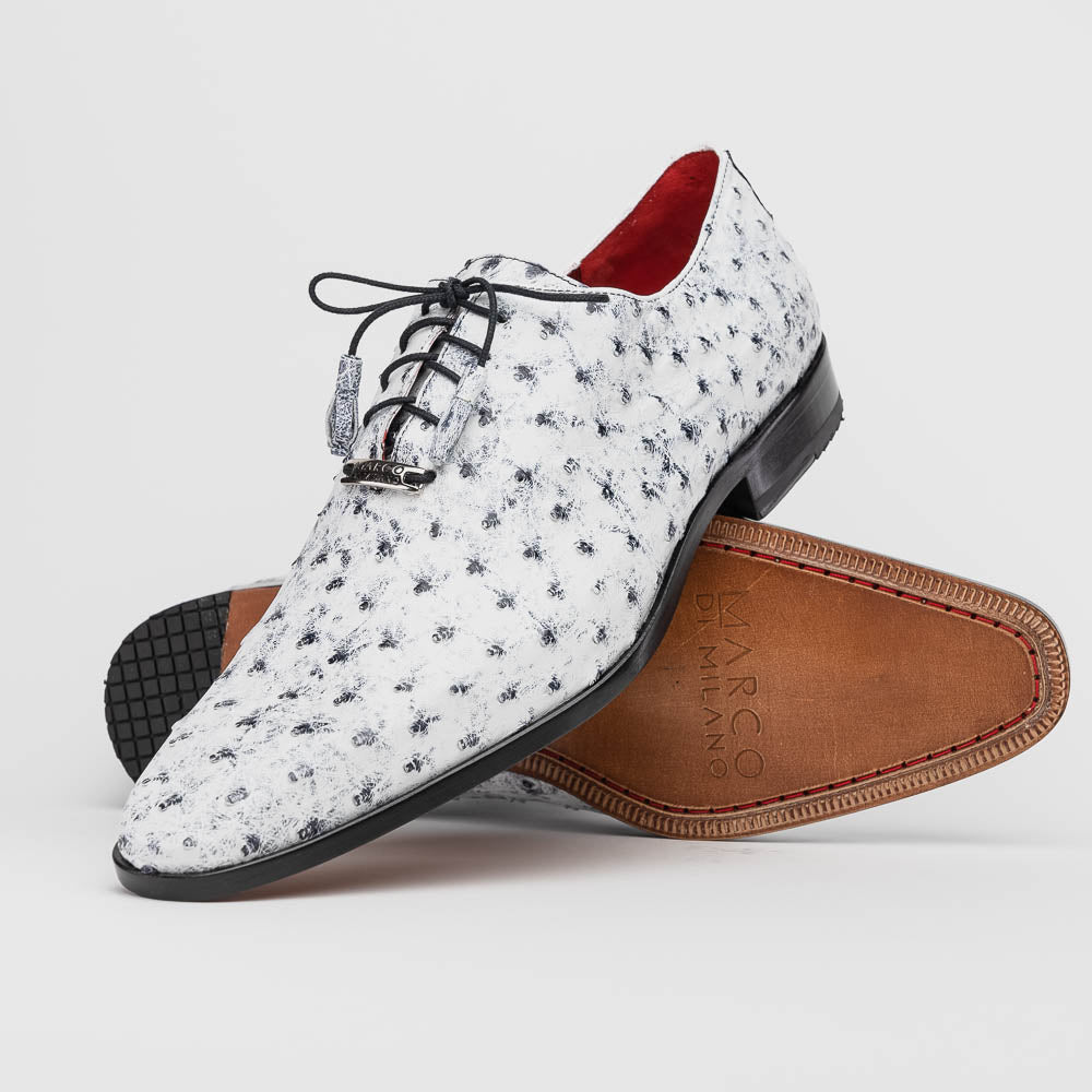 Marco Di Milano Criss Newspaper Ostrich Quill Dress Shoe Oxfords - 8