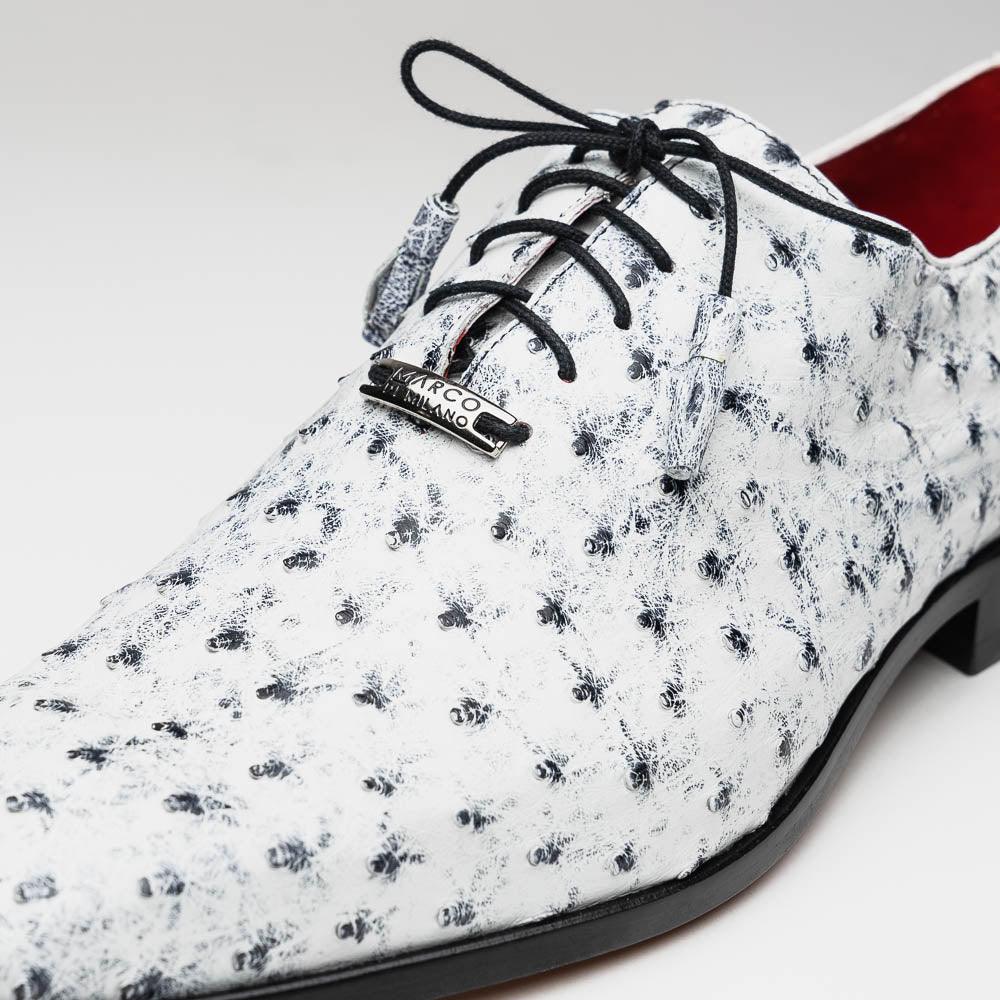 Marco Di Milano Criss Newspaper Ostrich Quill Dress Shoe Oxfords - 8