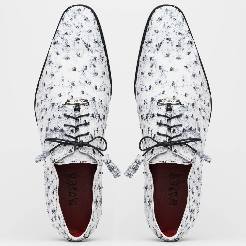 Marco Di Milano Criss Newspaper Ostrich Quill Dress Shoe Oxfords - 8
