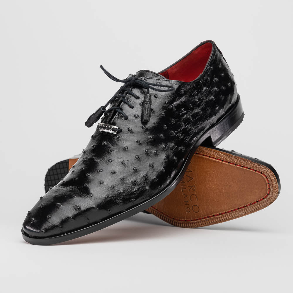 Marco Di Milano Criss Black Ostrich Quill Dress Shoe Oxfords - 8