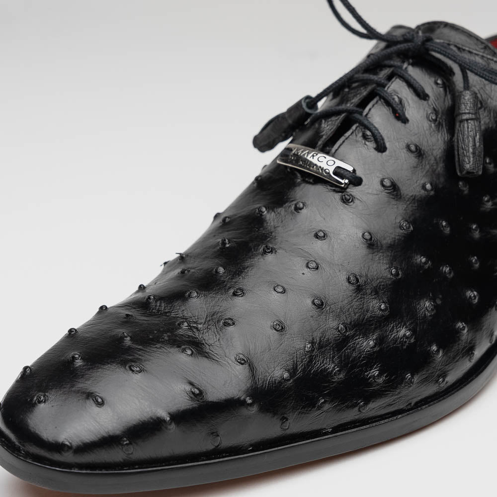Marco Di Milano Criss Black Ostrich Quill Dress Shoe Oxfords - 8