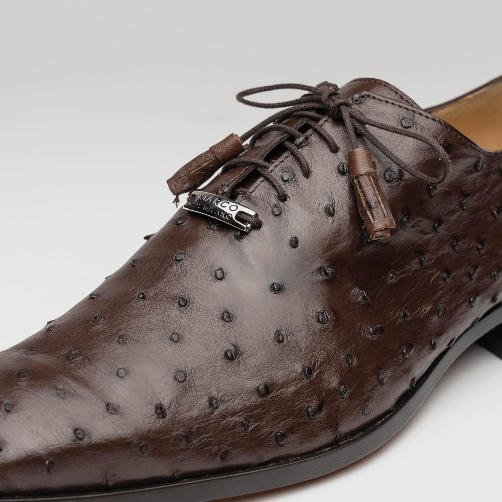 Marco Di Milano Criss Brown Ostrich Quill Dress Shoe Oxfords - 8