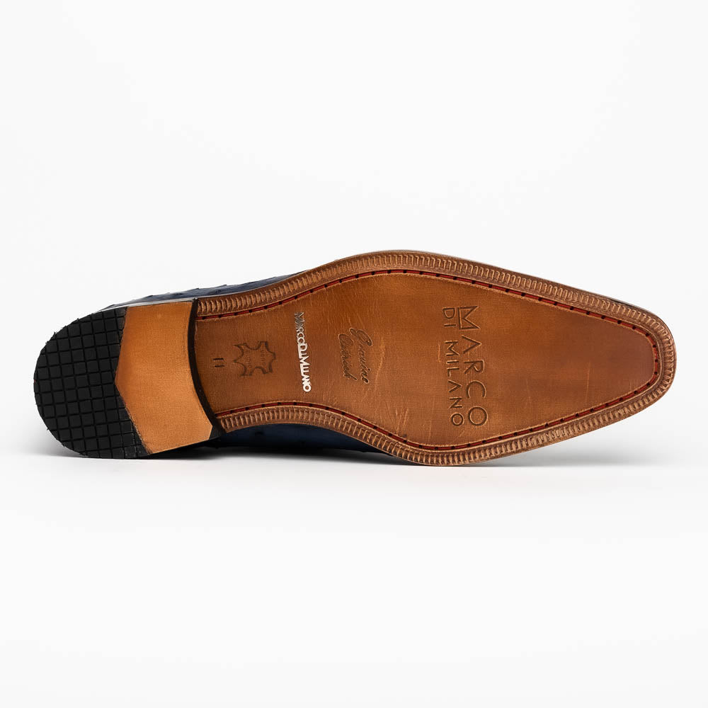 Marco Di Milano Criss Navy Ostrich Quill Dress Shoe Oxfords - 8