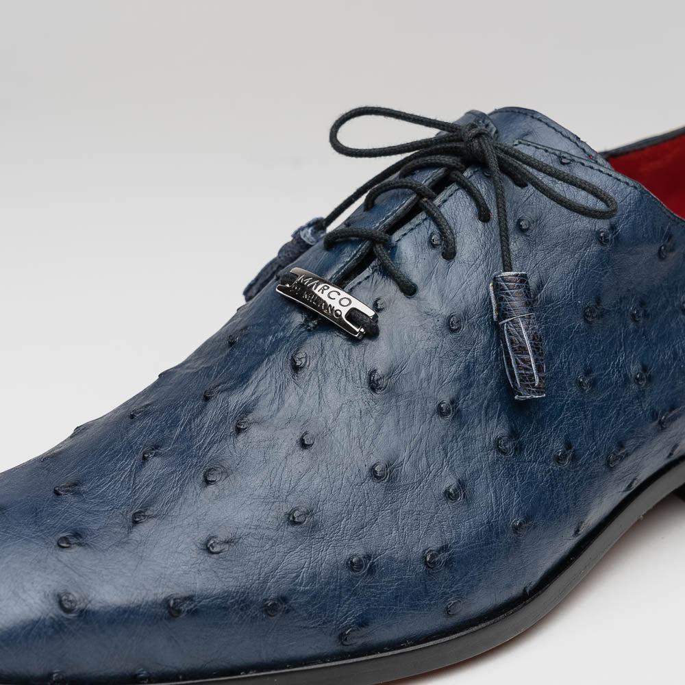 Marco Di Milano Criss Navy Ostrich Quill Dress Shoe Oxfords - 8