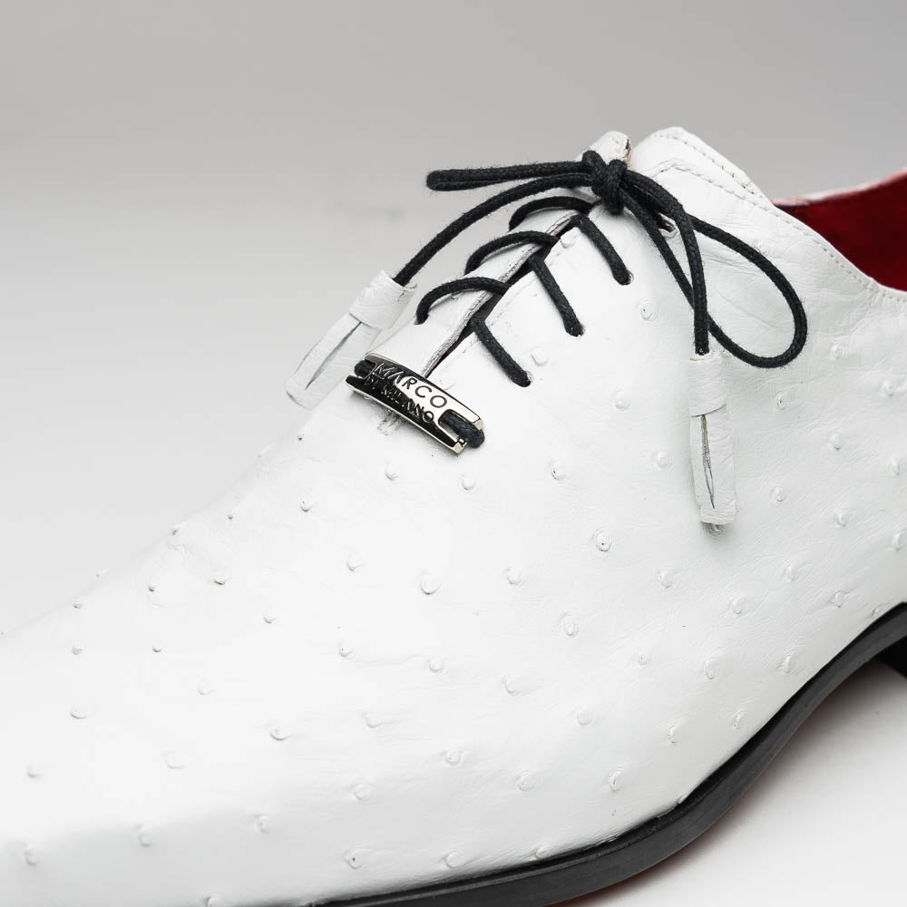 Marco Di Milano Criss White Ostrich Quill Dress Shoe Oxfords - 8
