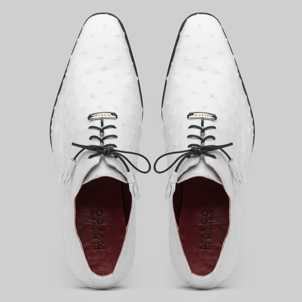 Marco Di Milano Criss White Ostrich Quill Dress Shoe Oxfords - 8