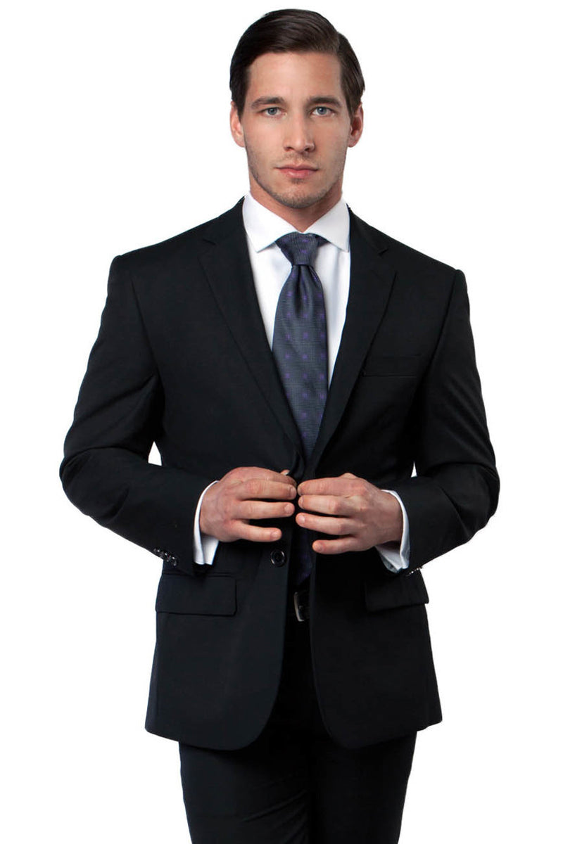 "Black Men's Classic Two Button Sport Coat - Elegant Formal Wear"