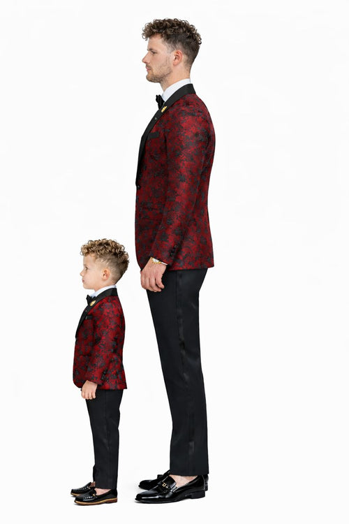 Dad And Son Matching Suits - Red Dad and Son Outfits-New Designer Collection