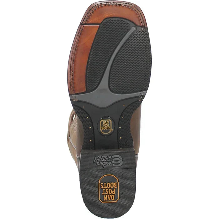 Dan Post Men's Abram Genuine Leather Square Toe Boots - Tan - 7D
