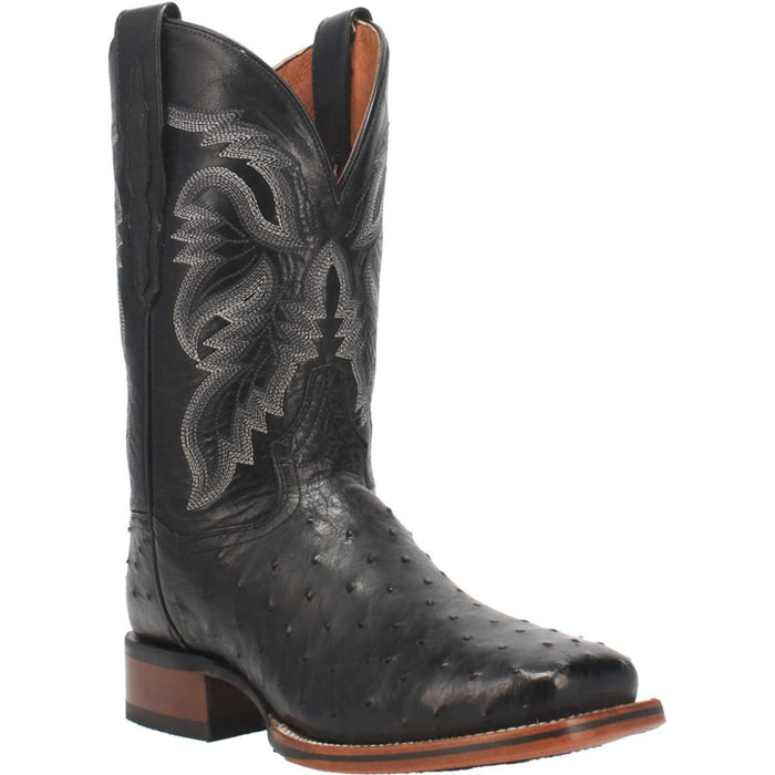 Dan Post Men's Alamosa Full Quill Ostrich Square Toe Boots - Tan - 7D