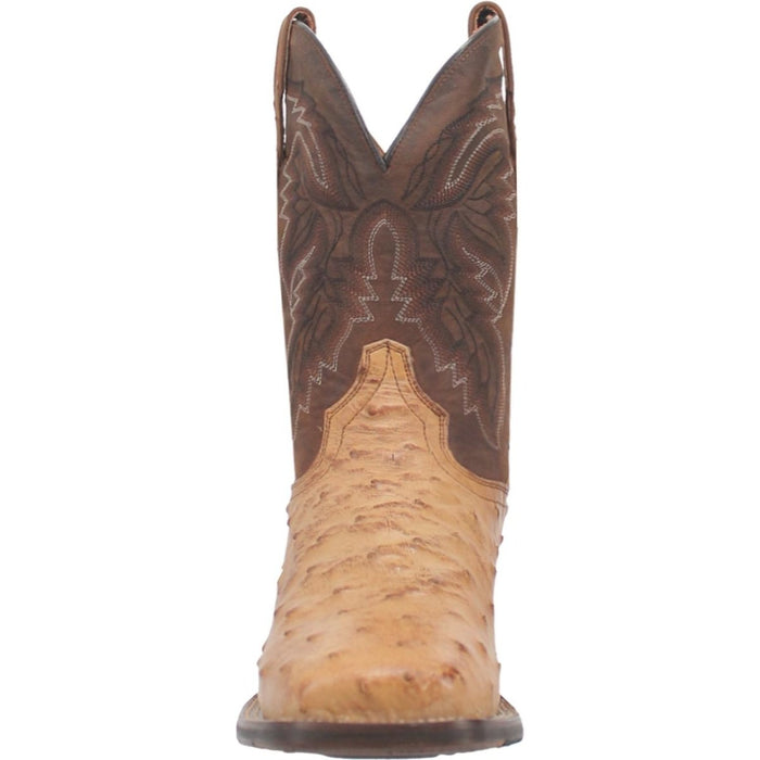 Dan Post Men's Alamosa Full Quill Ostrich Square Toe Boots - Bay Apache - 7D