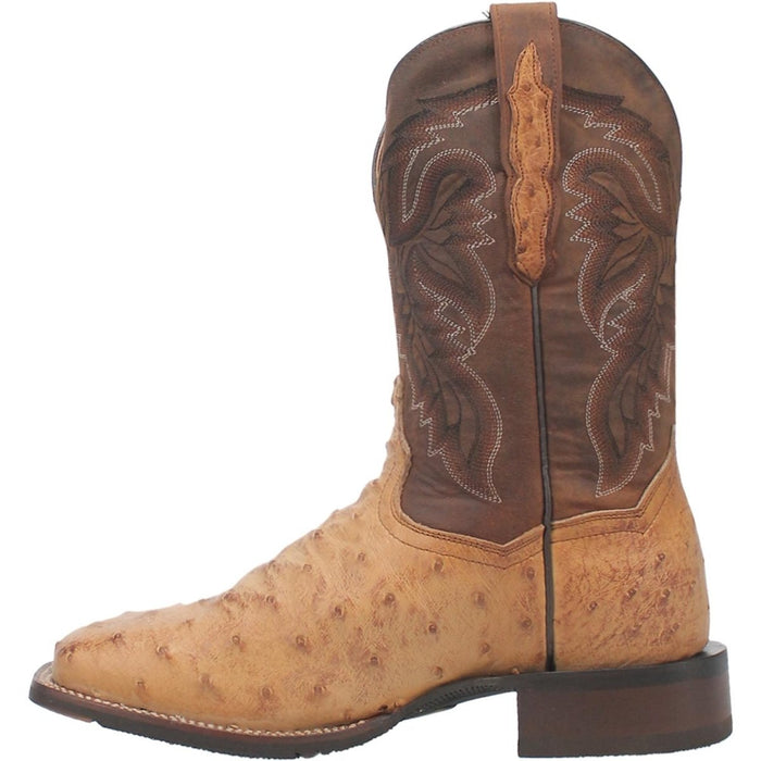 Dan Post Men's Alamosa Full Quill Ostrich Square Toe Boots - Bay Apache - 7D