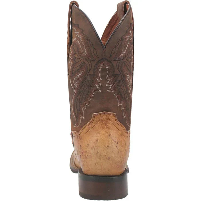 Dan Post Men's Alamosa Full Quill Ostrich Square Toe Boots - Sand - 7D