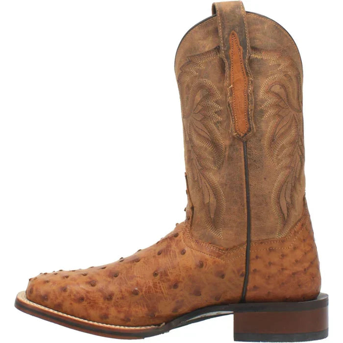 Dan Post Men's Alamosa Full Quill Ostrich Square Toe Boots - Tan - 7D