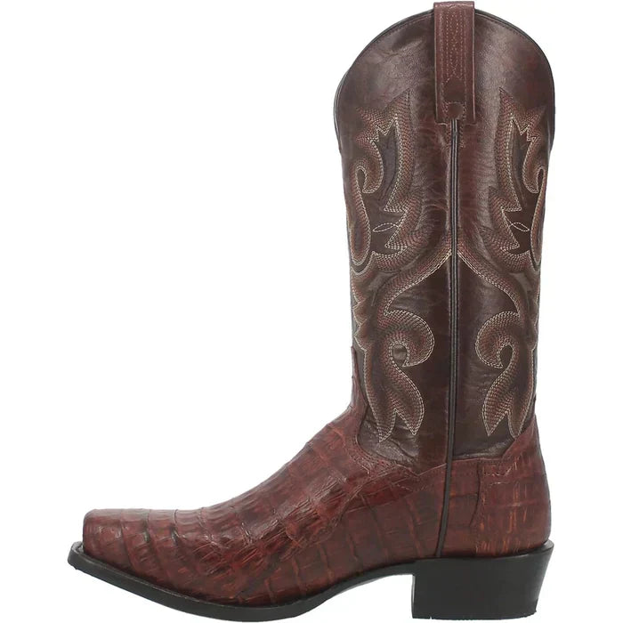 Dan Post Men's Bayou Genuine Caiman Belly Square Toe Boots - Brass - 7D