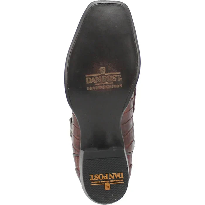 Dan Post Men's Bayou Genuine Caiman Belly Square Toe Boots - Brass - 7D