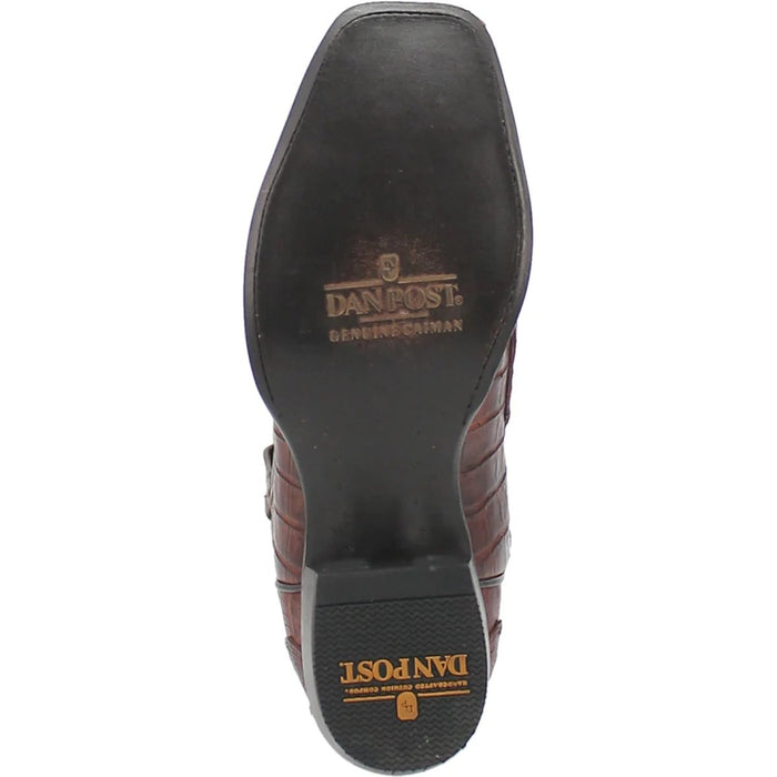 Dan Post Men's Stalker Genuine Caiman Belly Square Toe Boots - Brown - 7D