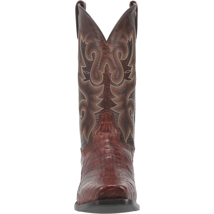 Dan Post Men's Stalker Genuine Caiman Belly Square Toe Boots - Brown - 7D