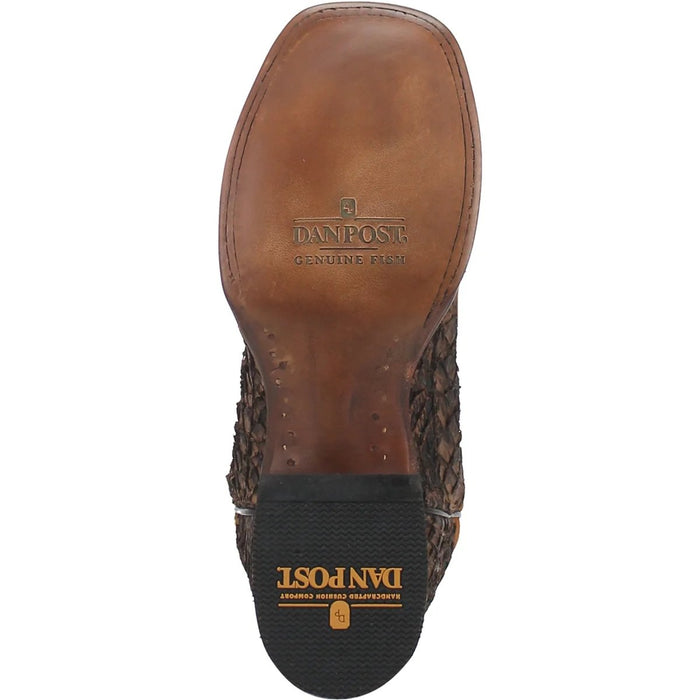Dan Post Men's Dorsal Genuine Fish Leather Square Toe Boots - Brown - 7D