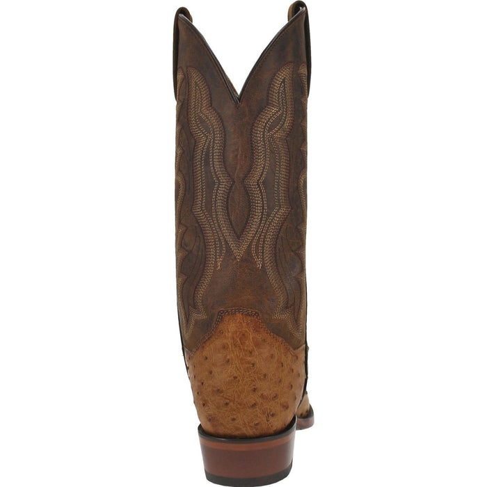 Dan Post Men's Gehrig Full Quill Ostrich Round Toe Boots - Saddle - 7D