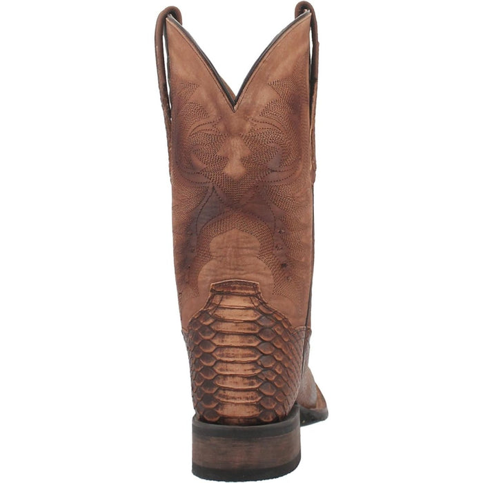 Laredo Men's Atlanta Lizard Print Leather J-Toe Boots - Black - 6D