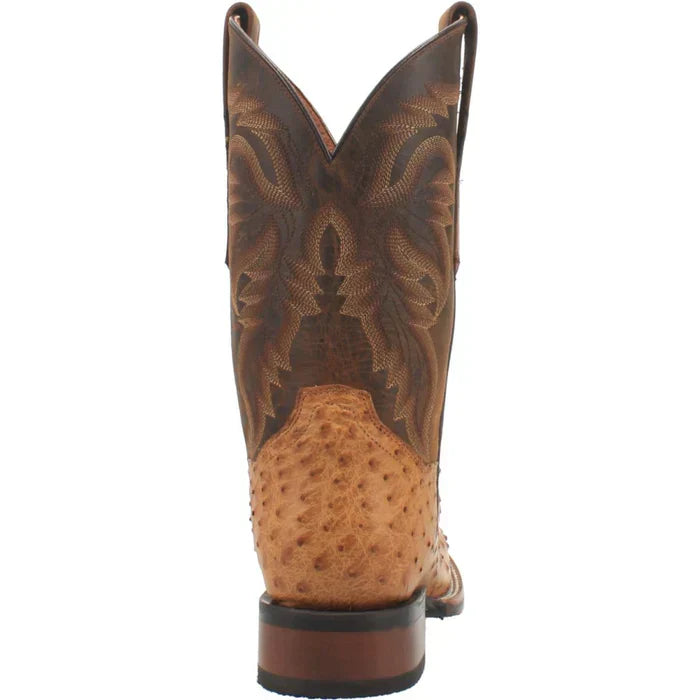 Dan Post Men's Kershaw Full Quill Ostrich Square Toe Boots - Saddle - 7D