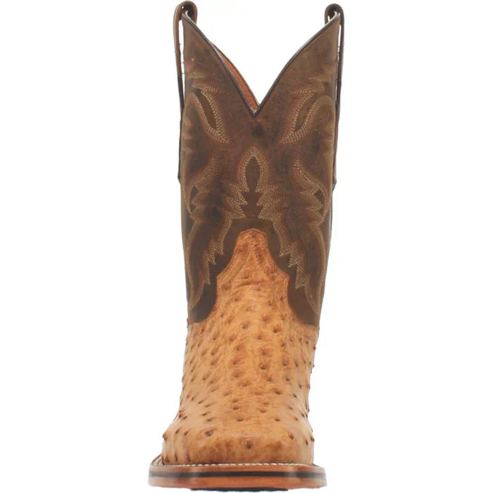 Dan Post Men's Kershaw Full Quill Ostrich Square Toe Boots - Saddle - 7D